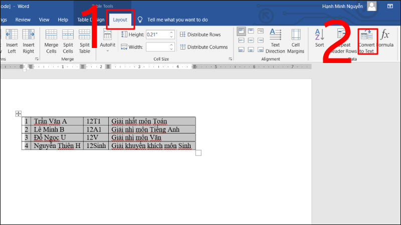Bạn chon Layout và nhấn chọn Convert to Text